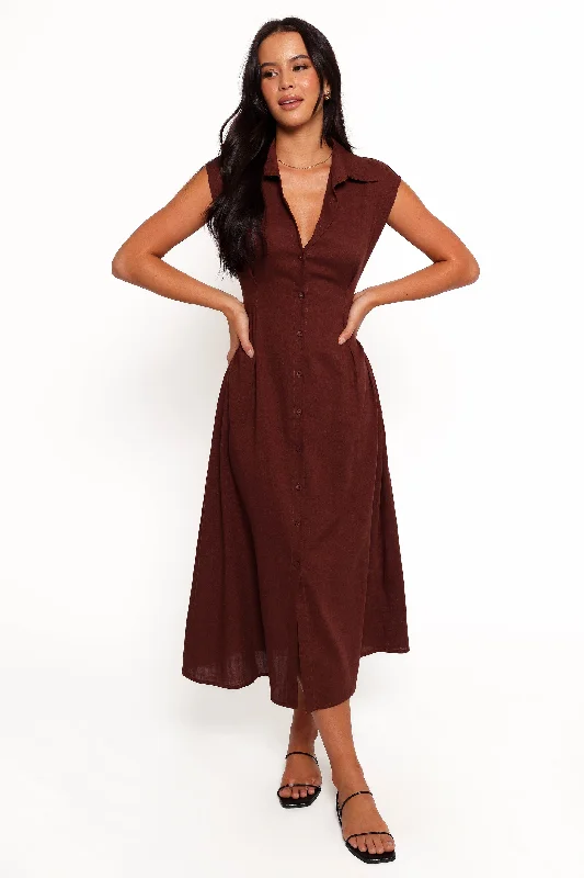 Cami Midi Dress - Chocolate Brown