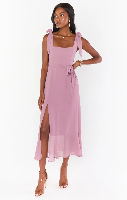 Claire Midi Dress ~ Antique Rose Chiffon