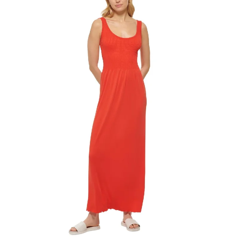 DKNY Jeans Womens Summer Slub Maxi Dress