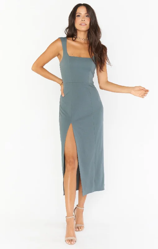 Eden Midi Dress ~ Dusty Sage Stretch