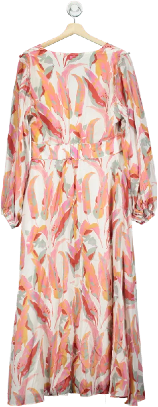 FatFace Multi-Colour Peony Painted Leaves Maxi Dress UK 12R