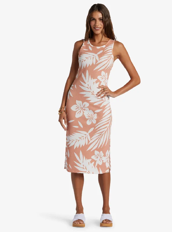 Good Keepsake Midi Dress - Cafe Creme Palmeria