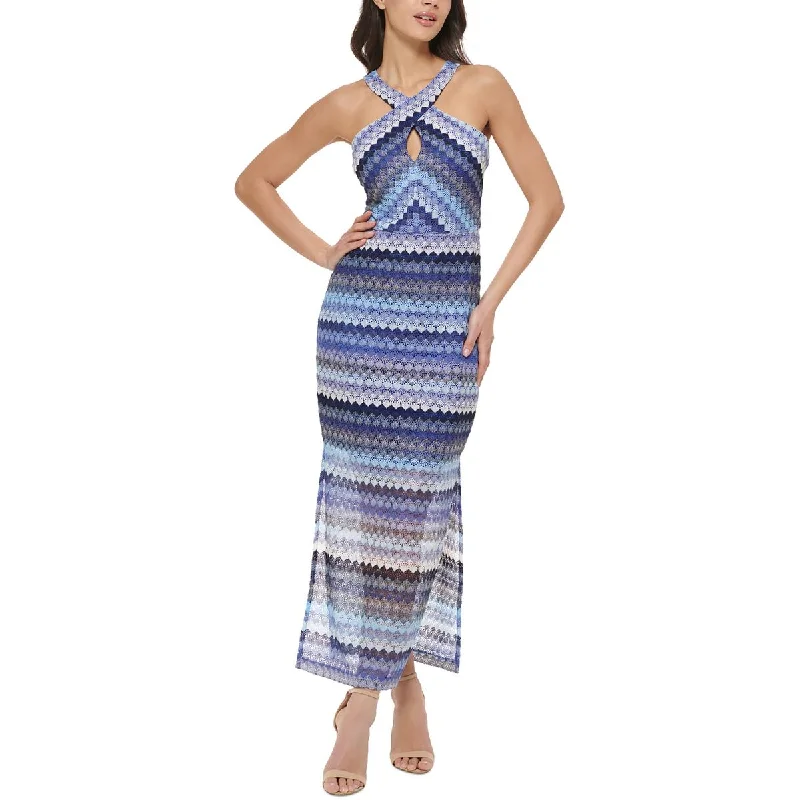 Guess Womens Crochet Halter Maxi Dress