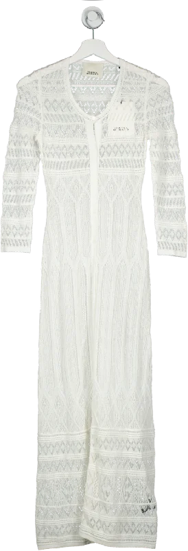 Isabel Marant White Crochet Knit Maxi Dress UK 6