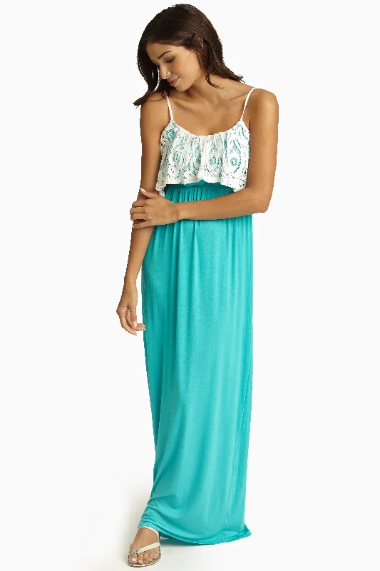 Jade Ivory Lace Overlay Maxi Dress