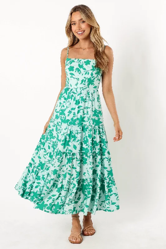 Kenny Midi Dress - Green Floral