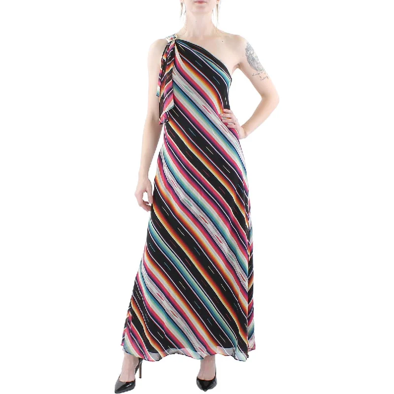 Lauren Ralph Lauren Womens Buckle Striped Maxi Dress