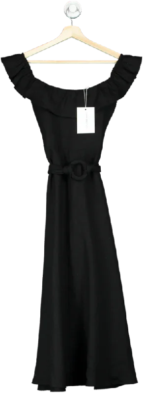 Maia Bergman Black Off-Shoulder Maxi Dress UK XS