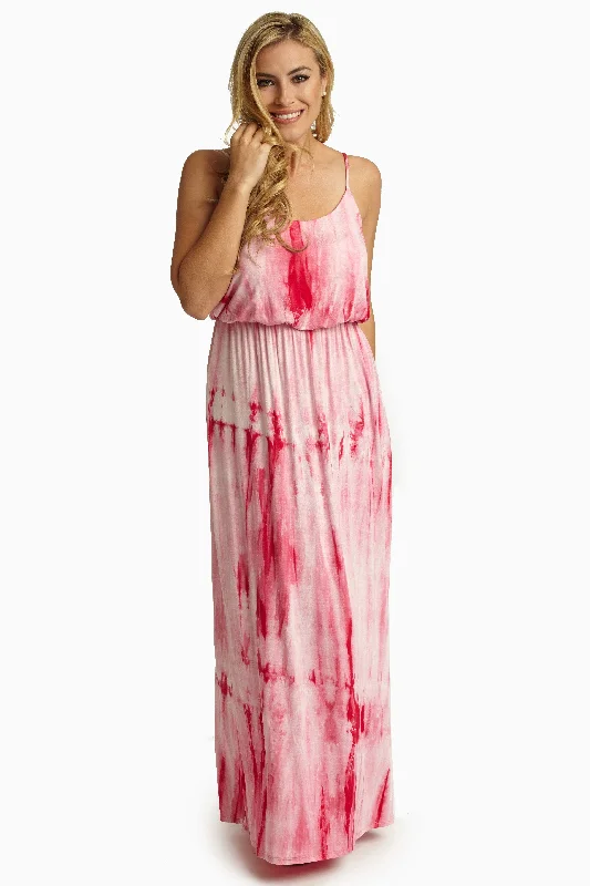 Pink Tie Dye Maxi Dress