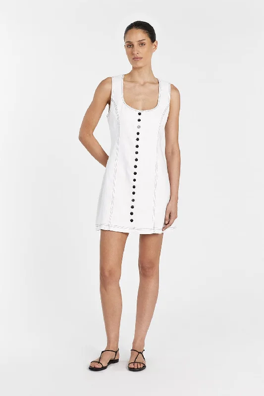 ROSIE WHITE LINEN MINI DRESS