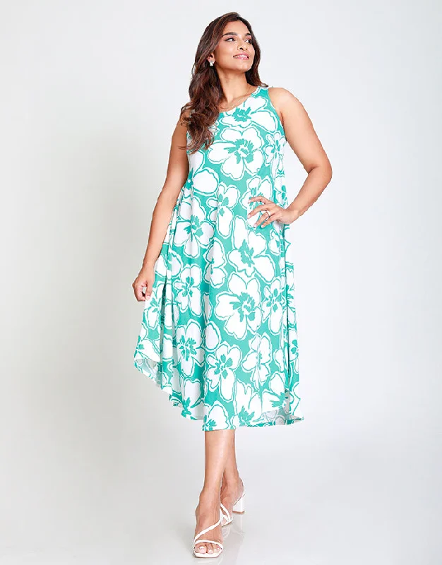 Sleeveless Printed Midi Dress