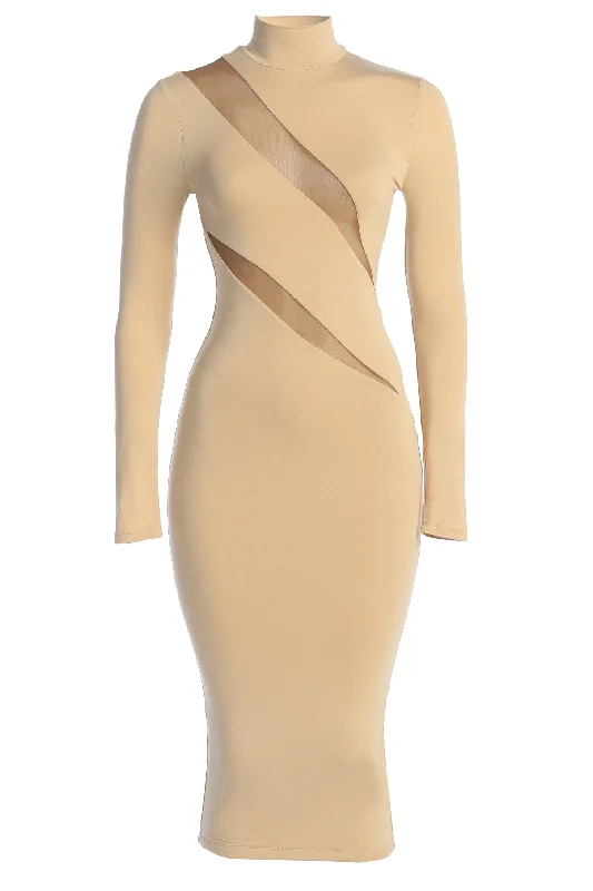 Tan Abigail Midi Dress