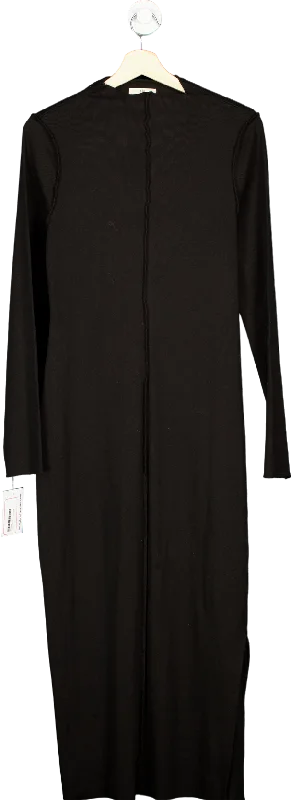 T.LA Black Ribbed Long Sleeve Maxi Dress UK M