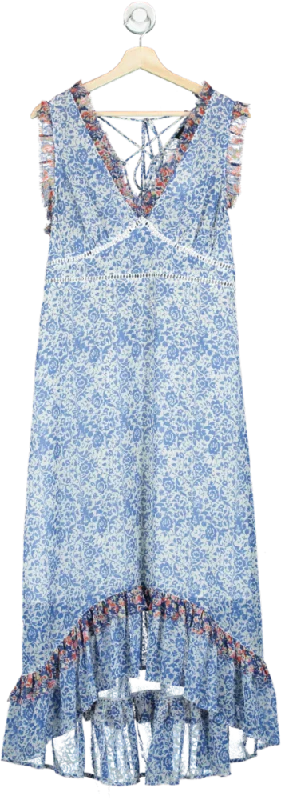 Topshop Blue Floral Maxi Dress UK 14