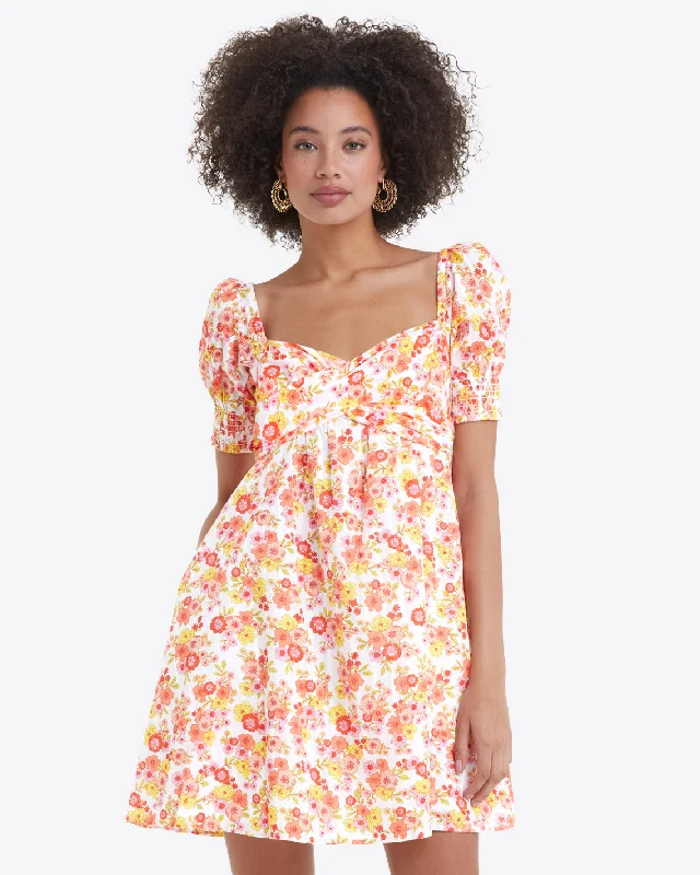 Tye Mini Dress in Field Blossom Elegant Lace Mini Dress