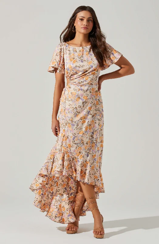 Veida Floral Cutout Midi Dress