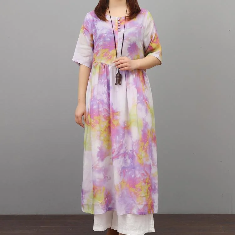 Women o neck cotton clothes Women Work Outfits purple prints Maxi Dresses summer Fashionable Printed Maxi Dress Women o neck cotton clothes Women Work Outfits purple prints Maxi Dresses summer Fashionable Printed Maxi Dress