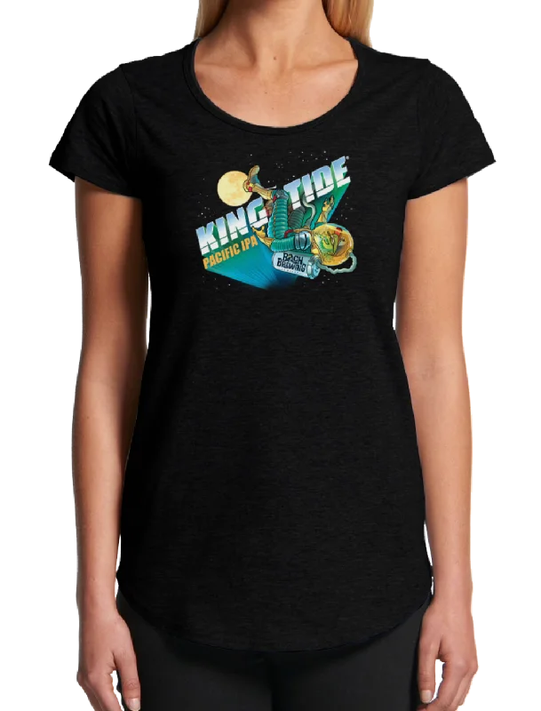Bach Brewing Womens Short Sleeve T-shirt - Kingtide (front graphic) Terry Blend Velvet Blend Canvas Blend Bach Brewing Womens Short Sleeve T-shirt - Kingtide (front graphic) Terry Blend Velvet Blend Canvas Blend