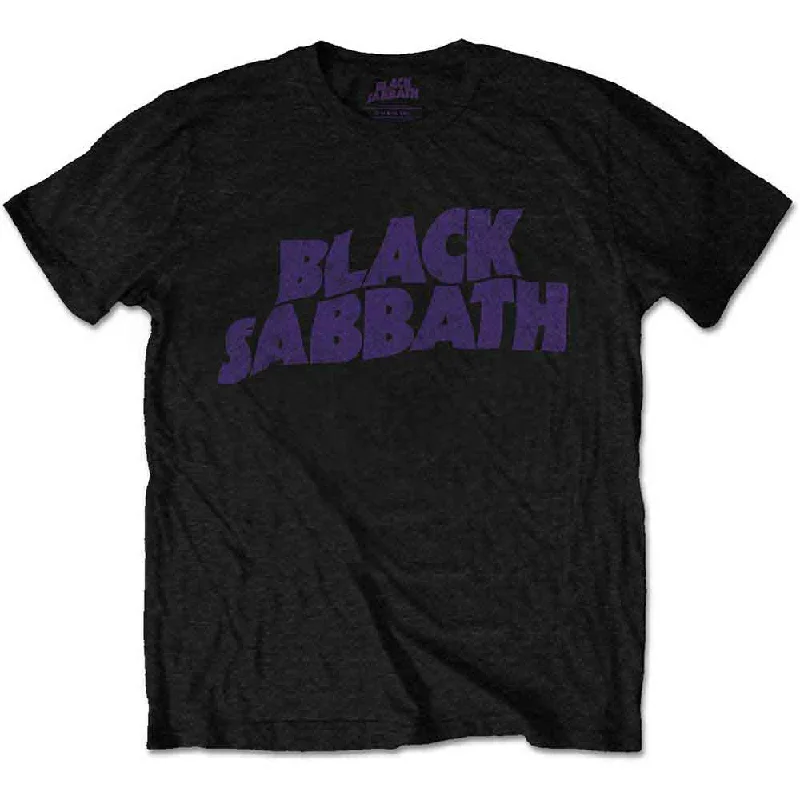 BLACK SABBATH Attractive Kids T-shirt, Wavy Logo Collared T-Shirt Boat Neck A-Line