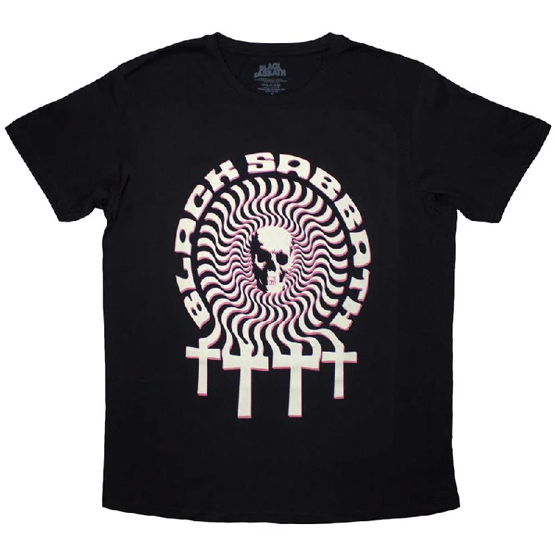 BLACK SABBATH Attractive T-Shirt, Hypnotic Skull Striped Floral Plaid