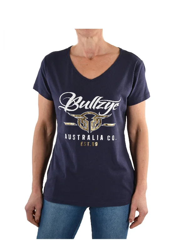 Bullzye Ladies code V-Neck Tee - B1S2502090 - On Sale