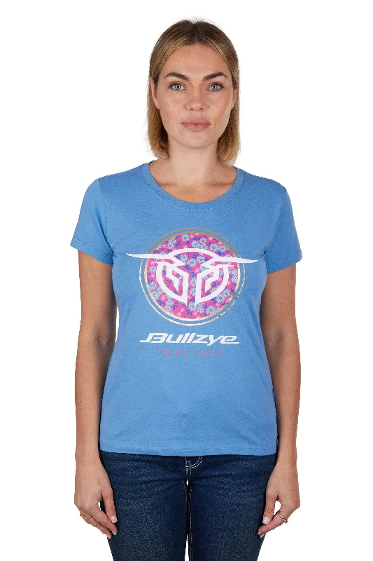 Bullzye Ladies Ditsy S/S Tee - Heritage Blue - B3S2503322