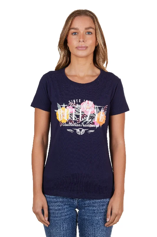 Bullzye Ladies Mackay S/S Tee - Dark Navy - B4W2503372