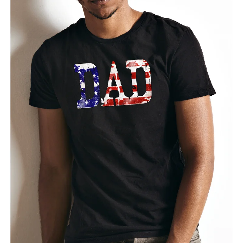 DAD American Flag Unisex T-Shirt Cashmere Blend Cotton Blend Poly Blend