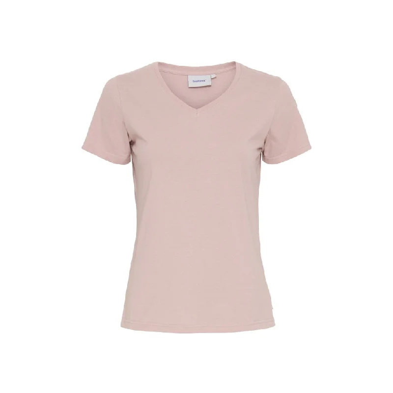 Dorthea Organic Cotton V-Neck tee - Pale Mauve