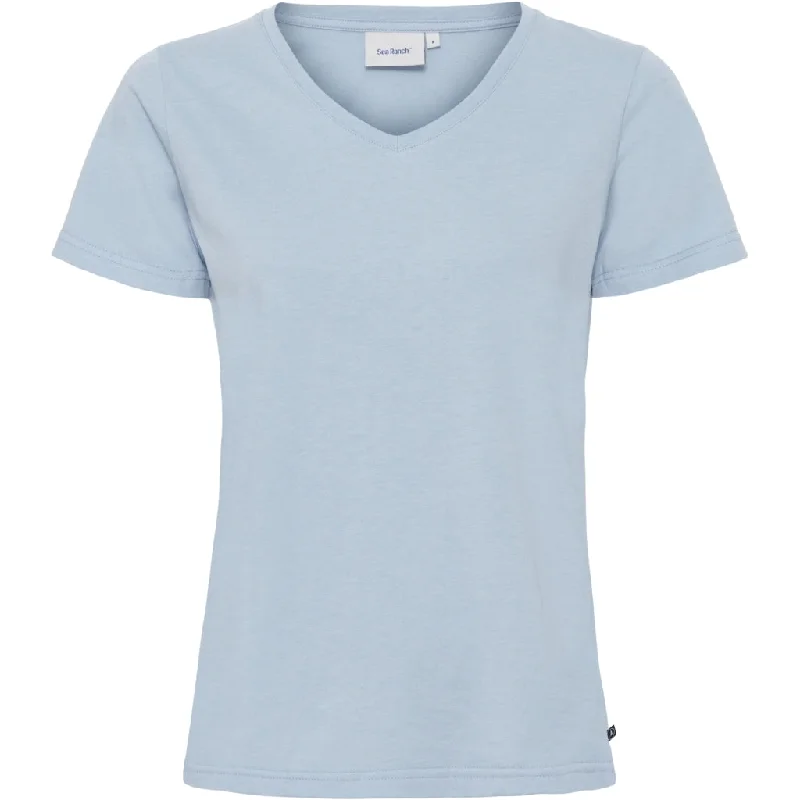 Dorthea Organic Cotton V-Neck tee - Powder Blue