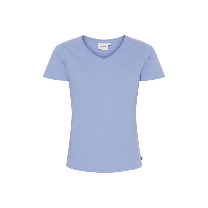 Dorthea Organic Cotton V-Neck tee - Vista Blue