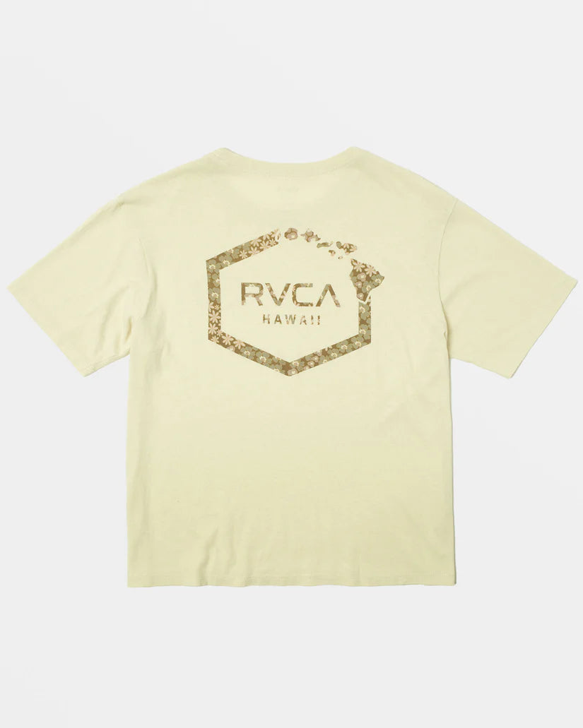 RVCA HAWAII HEX WOMENS TEE - YELLOW Elasticated Padded Insulated