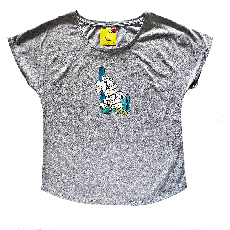 Idaho Syringa T-shirt, eco-friendly waterbased inks Basic T-Shirt Crew Neck Short Sleeve Idaho Syringa T-shirt, eco-friendly waterbased inks Basic T-Shirt Crew Neck Short Sleeve