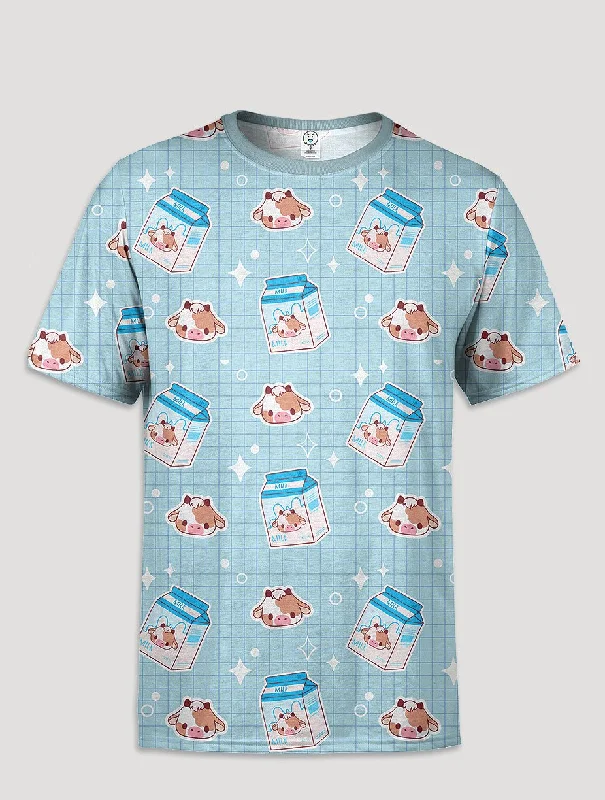 Kawaii Milk All Over Printed T-Shirt