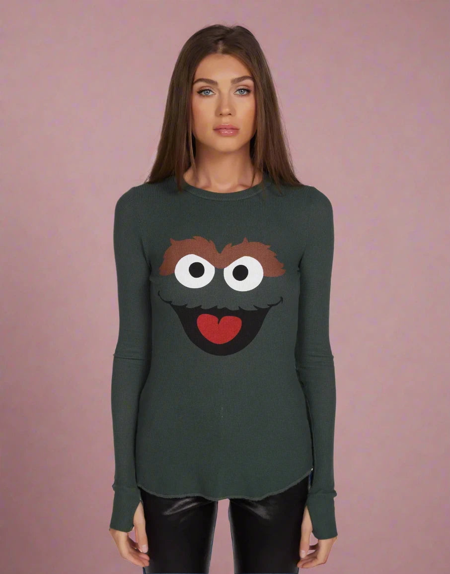 Lauren Moshi McKinley Oscar The Grouch Long Sleeved Tee Thin T-Shirt Open Front Quick Dry Lauren Moshi McKinley Oscar The Grouch Long Sleeved Tee Thin T-Shirt Open Front Quick Dry