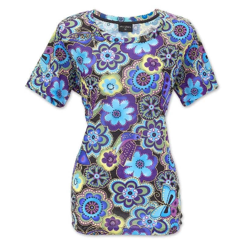 Blue Florals Women's T-Shirt