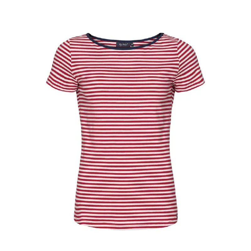 Luella Striped Short Sleeve Tee - SR Red/Pearl