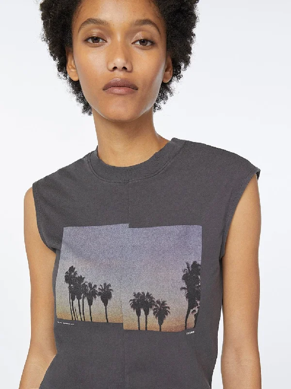 Palm Muscle Tee -- Faded Noir