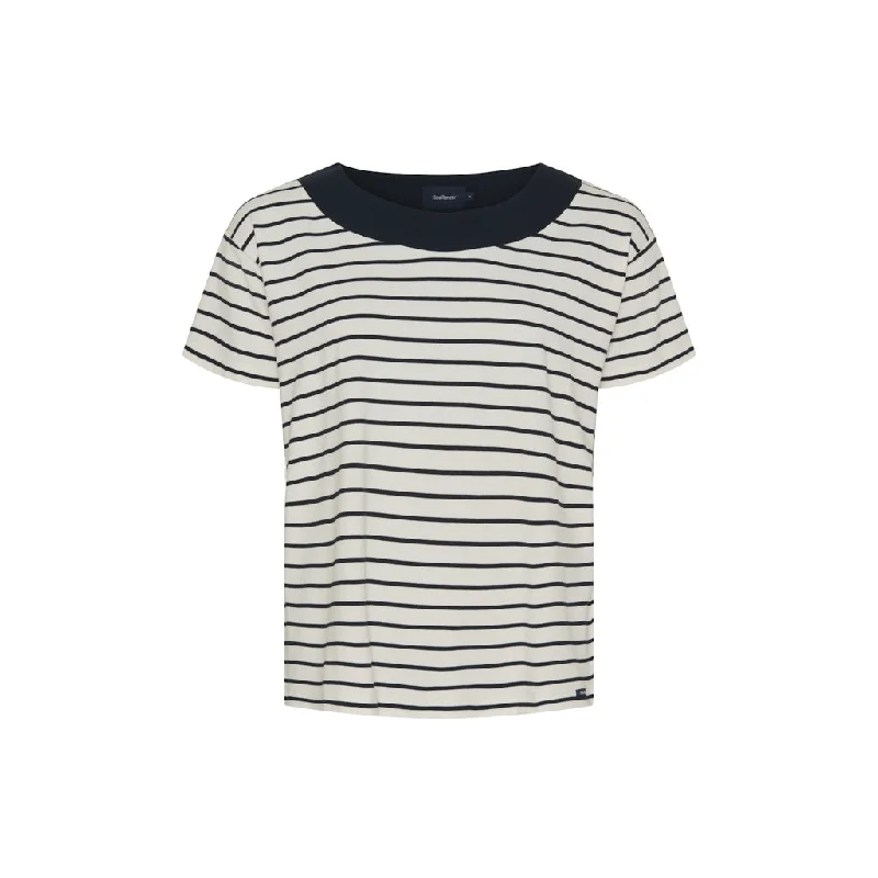 Patrizia Short Sleeve Tee - Pearl/Dark Navy