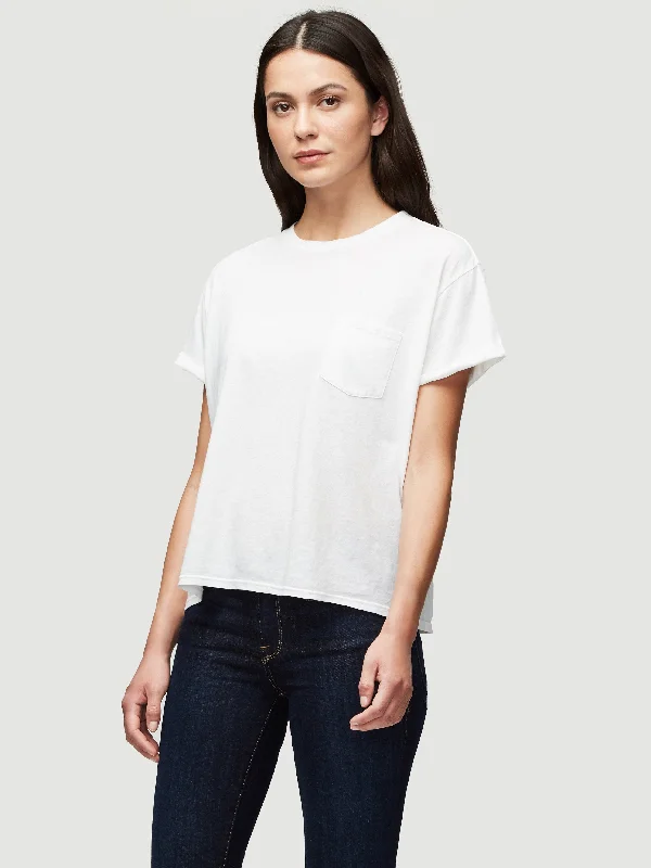 Slouchy Pocket Tee -- Blanc