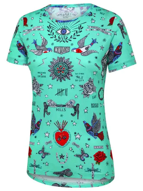 Tattoo Women's Technical T-Shirt Front Pockets Side Pockets Patch Pockets