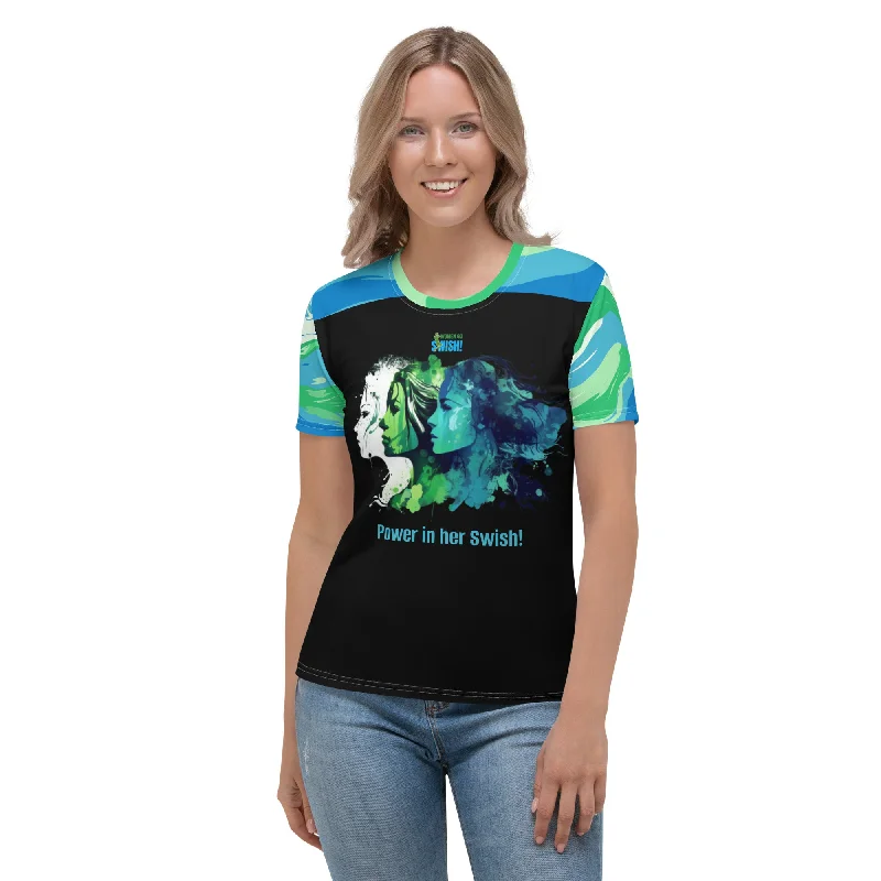 Divine Boss Collection Casual Crew neck Tee in Black Graphic Embroidered Appliqued