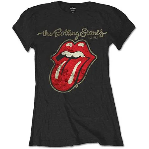 The Rolling Stones Plastered Tongue Ladies T-Shirt Mesh Blend Leather Blend Suede Blend The Rolling Stones Plastered Tongue Ladies T-Shirt Mesh Blend Leather Blend Suede Blend