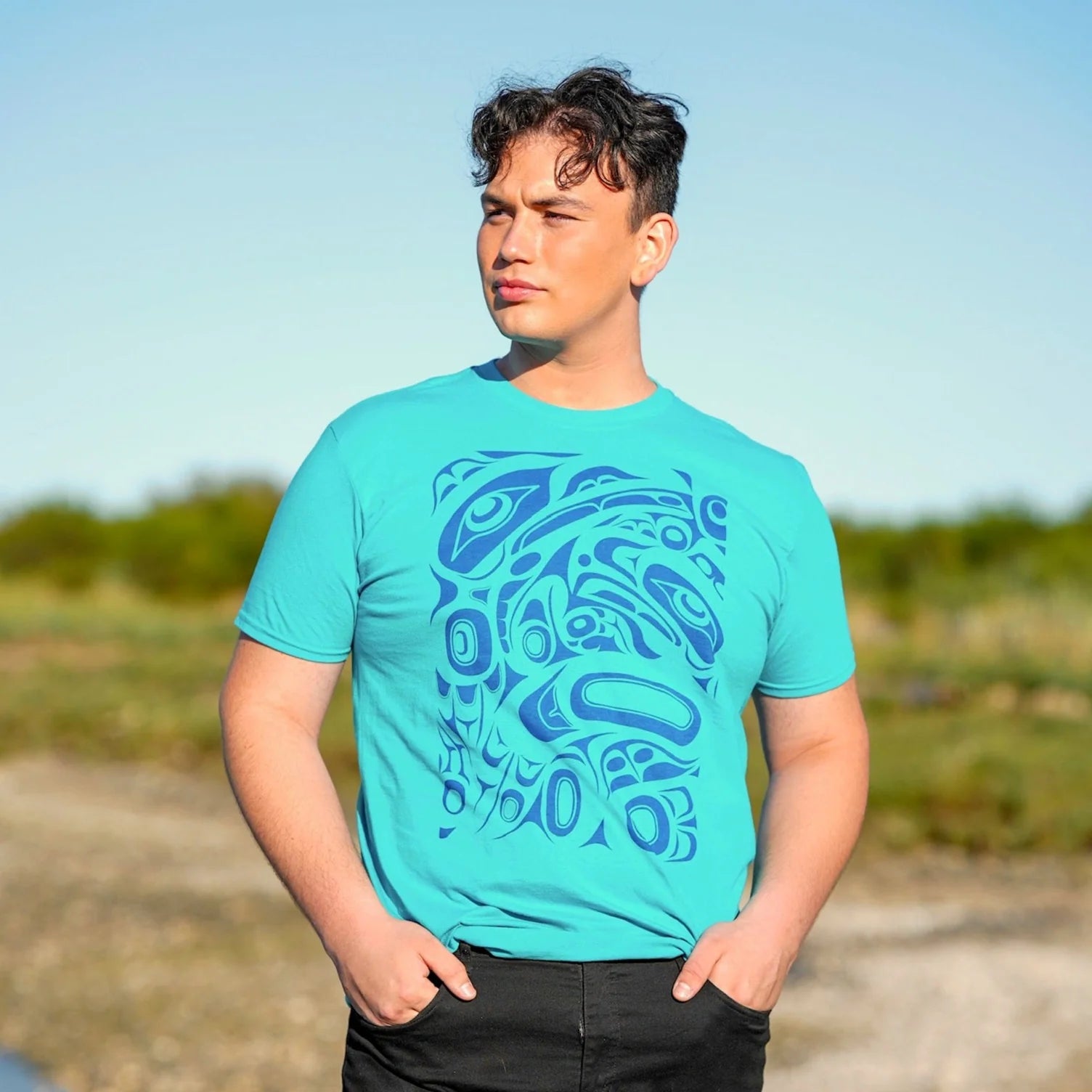 Totem Design HouseTurquoise  Unisex Raven & Eagle T-Shirt