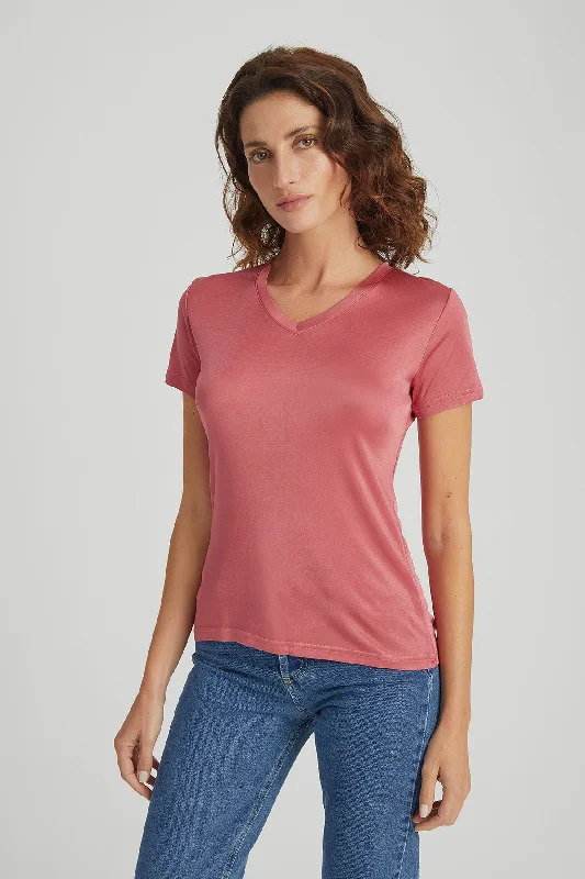 Watermelon Marina Silk-Blend V-Neck Short-Sleeve T-Shirt Chenille Blend Fleece Blend Nylon Blend Watermelon Marina Silk-Blend V-Neck Short-Sleeve T-Shirt Chenille Blend Fleece Blend Nylon Blend
