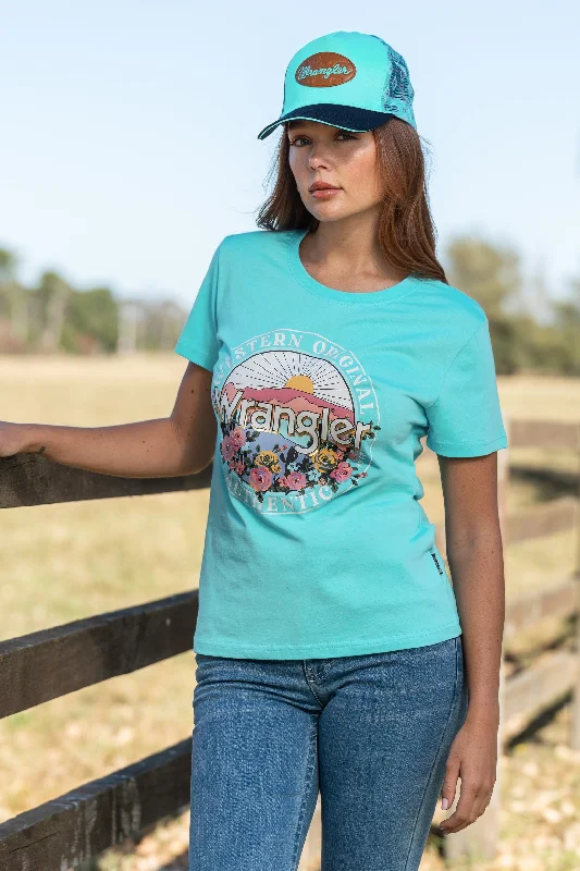 Wrangler Ladies Sara S/S Tee - Aqua - X4S2598143