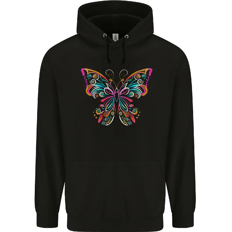 A Colourful Butterfly Mens 80% Cotton Hoodie Hoodie with Hem Patch Decorative Personalized A Colourful Butterfly Mens 80% Cotton Hoodie Hoodie with Hem Patch Decorative Personalized