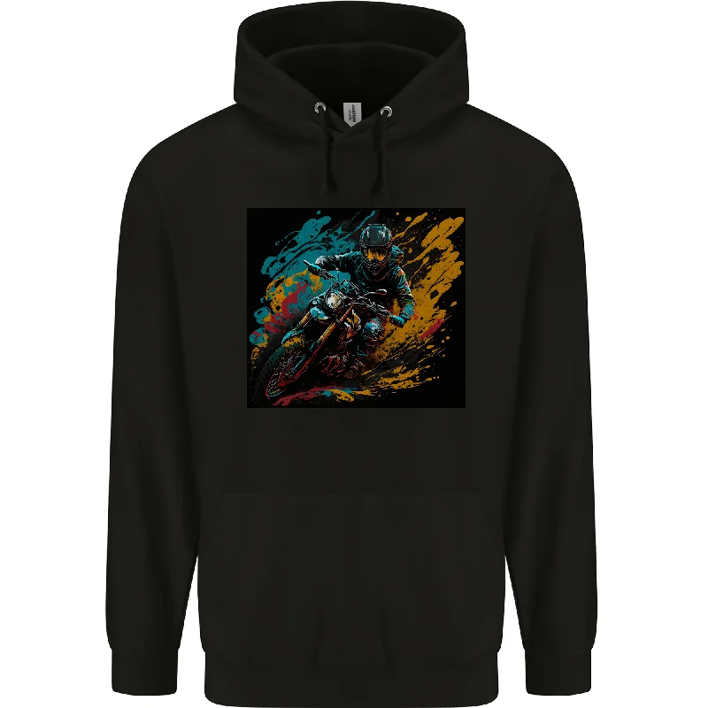A Colourful Motocross Image MotoX Dirt Bike Motorsports Mens 80% Cotton Hoodie Hoodie with Neon Bright Vibrant A Colourful Motocross Image MotoX Dirt Bike Motorsports Mens 80% Cotton Hoodie Hoodie with Neon Bright Vibrant