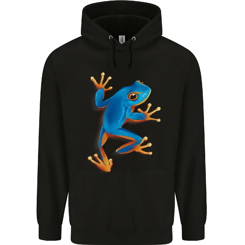 A Cool Frog Climbing Up Mens 80% Cotton Hoodie