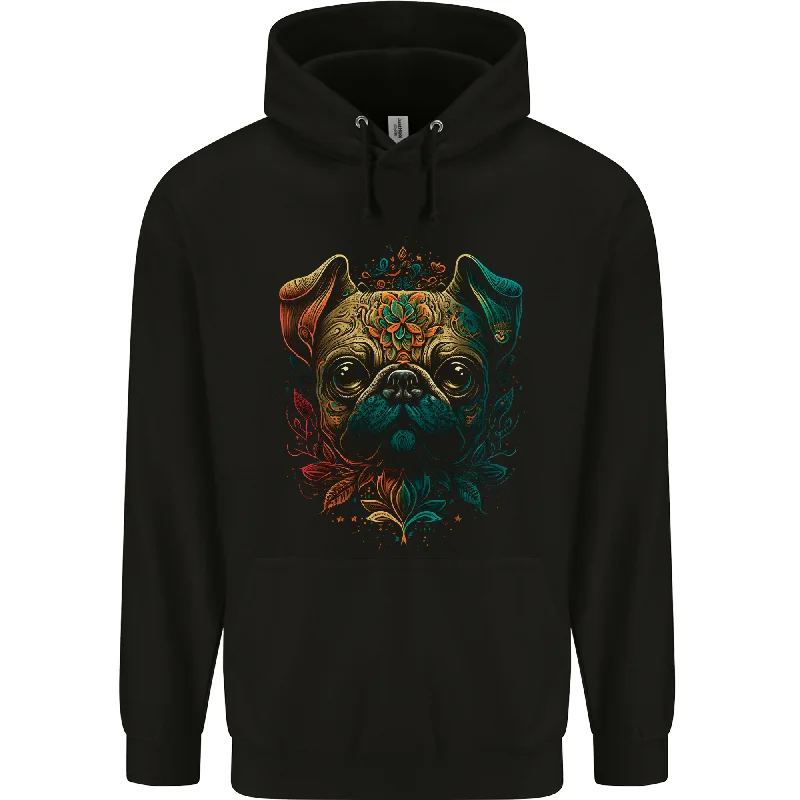 A Cool Pug Dog Mens 80% Cotton Hoodie